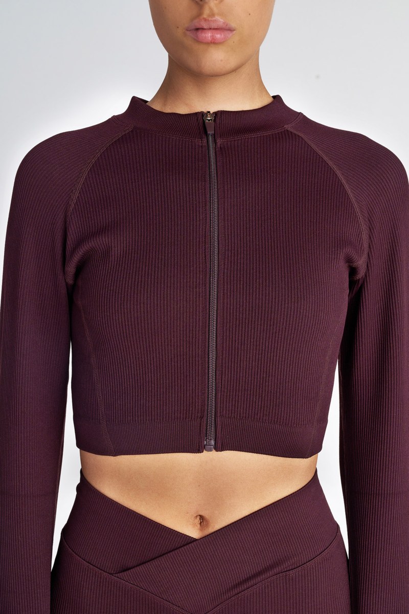 SEAMLESS SPORTS CROPPED JACKET WITH THUMB DETAILS-25863029-636