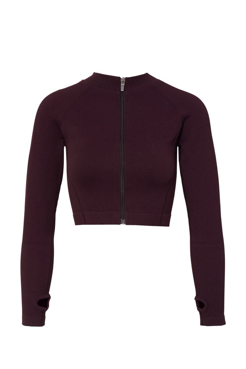 SEAMLESS SPORTS CROPPED JACKET WITH THUMB DETAILS-25863029-636