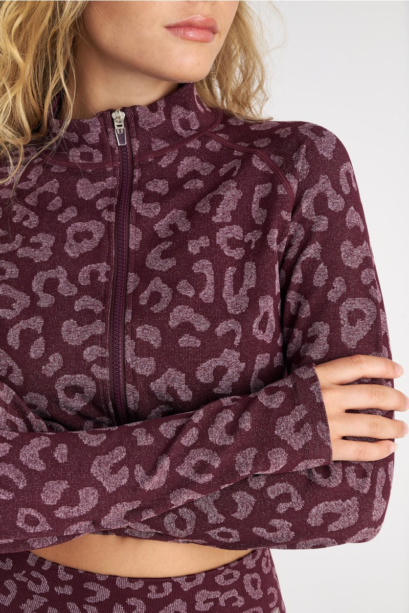 SEAMLESS SPORTS CROPPED JACKET WITH THUMB DETAILS-25863047-855