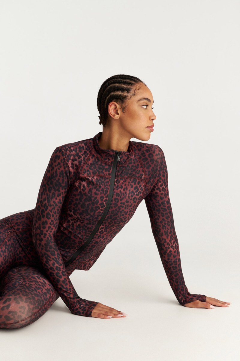 LEOPARD PRINTED SPORTS JACKET WITH THUMB DETAILS-25863050-634