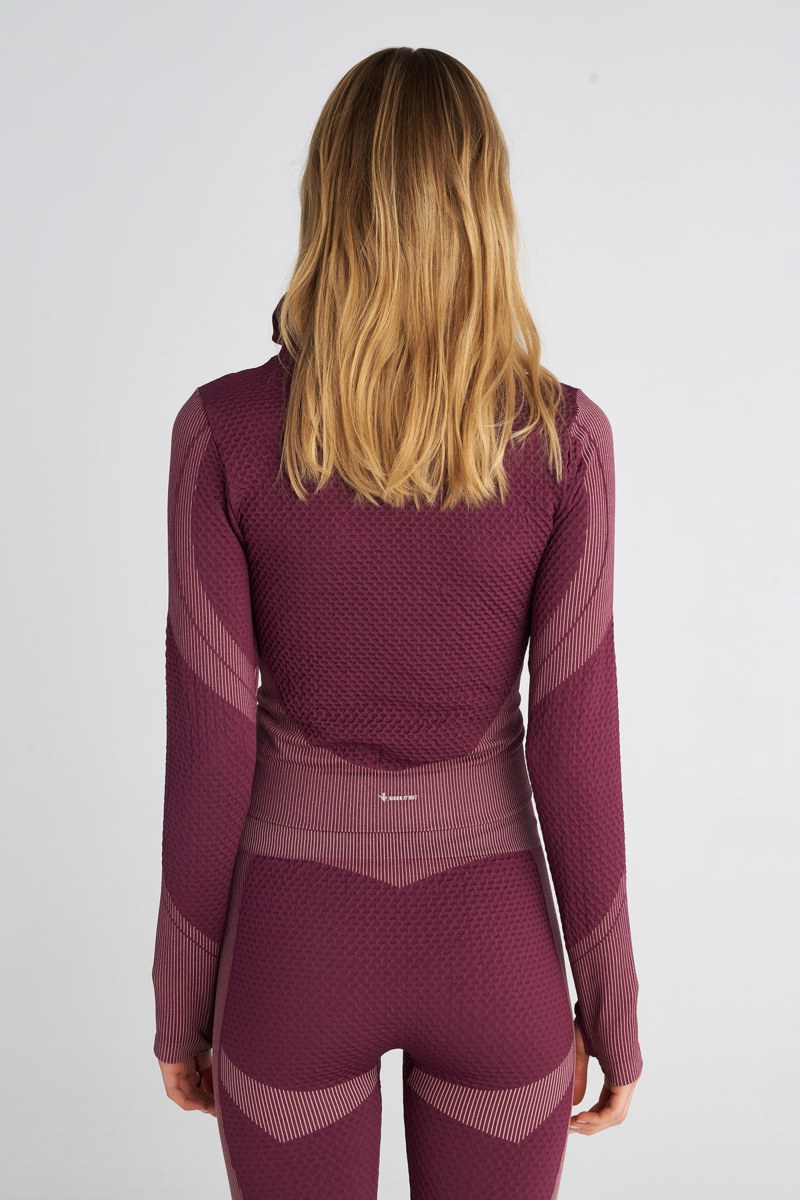 SEAMLESS SPORTS CROPPED JACKET WITH THUMB DETAILS-25863071-855