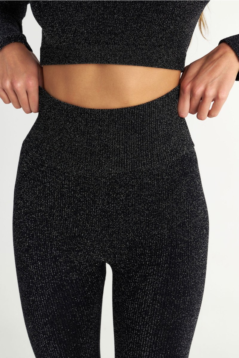 SEAMLESS HIGH-WAISTED SPORTS LEGGINGS WITH GOLD METALLIC THREAD-25865031-110