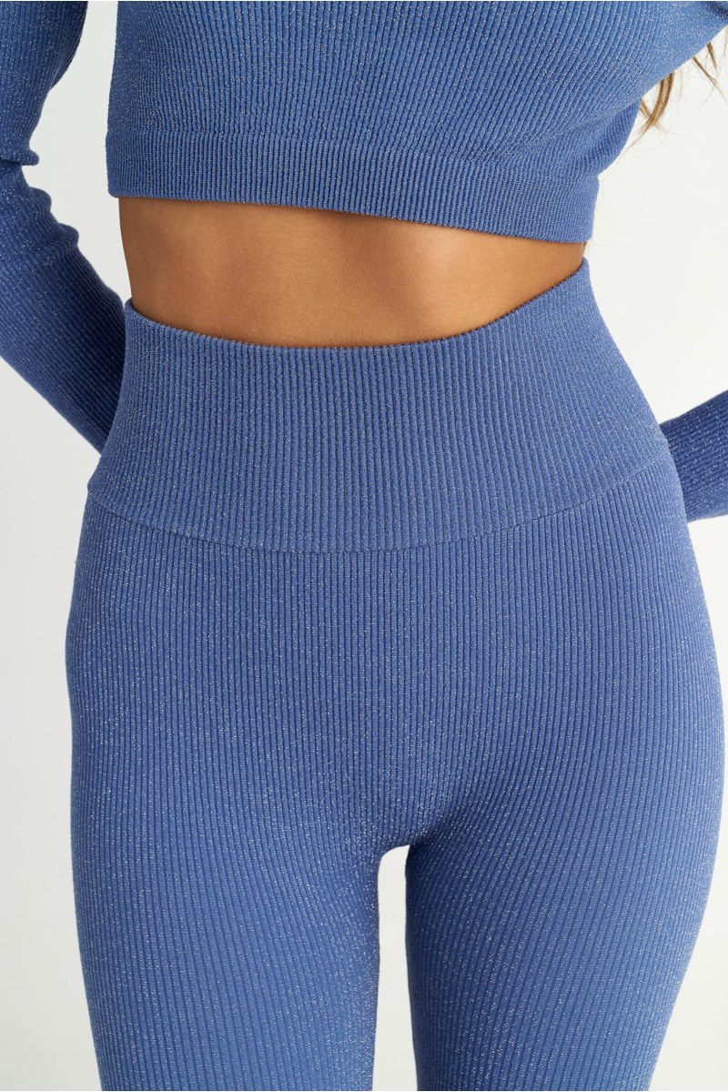 SEAMLESS HIGH-WAISTED SPORTS LEGGINGS WITH GOLD METALLIC THREAD-25865031-438