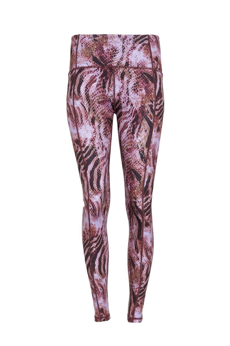 SNAKE PRINTED HIGH WAISTED SPORTS LEGGINGS-25865036-999