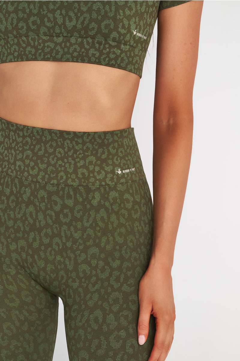 LEOPARD PRINTED SEAMLESS HIGH-WAISTED SPORTS LEGGINGS-25865047-521