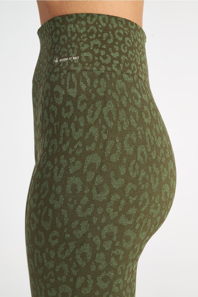 LEOPARD PRINTED SEAMLESS HIGH-WAISTED SPORTS LEGGINGS-25865047-521