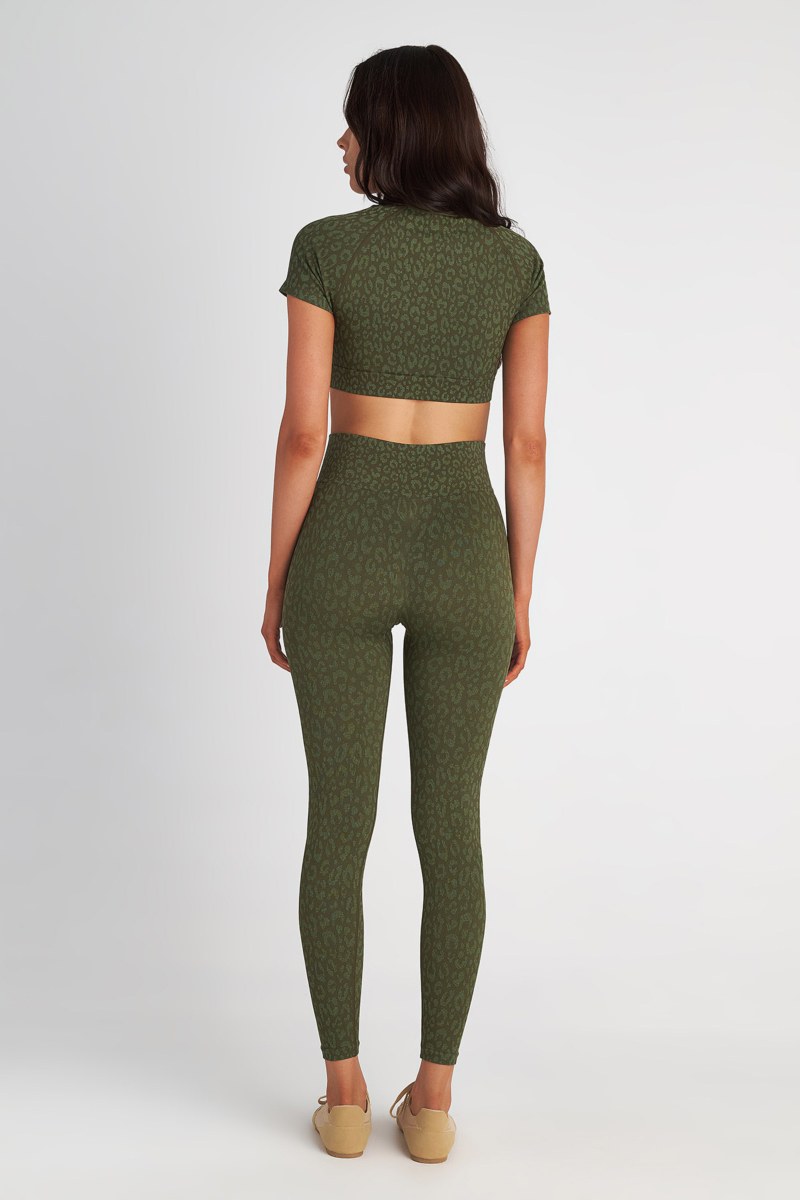 LEOPARD PRINTED SEAMLESS HIGH-WAISTED SPORTS LEGGINGS-25865047-521