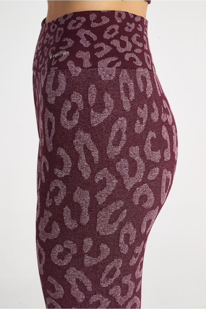 LEOPARD PRINTED SEAMLESS HIGH-WAISTED SPORTS LEGGINGS-25865047-855