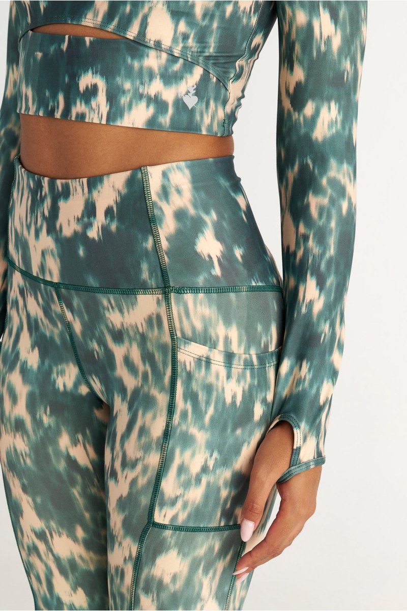 TIE-DYE PRINTED HIGH-WAISTED SPORTS LEGGINGS-25865049-414