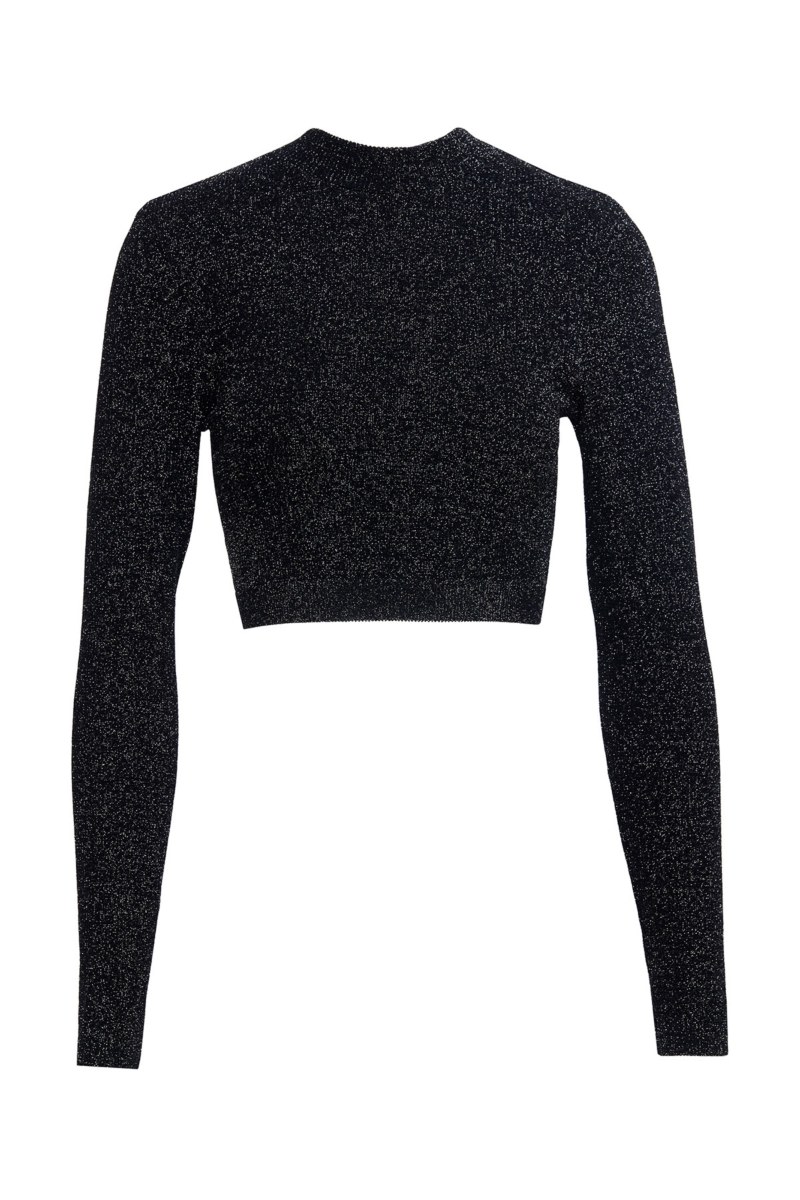 SEAMLESS SPORTS CROP TOP WITH GOLD METALLIC THREAD-25868031-110