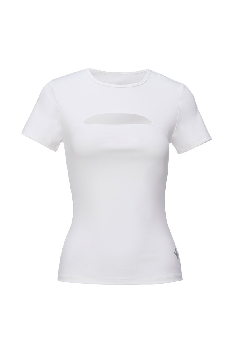 SHORT-SLEEVED SPORTS TOP WITH FRONT CUT-OUT DETAIL-25868032-103