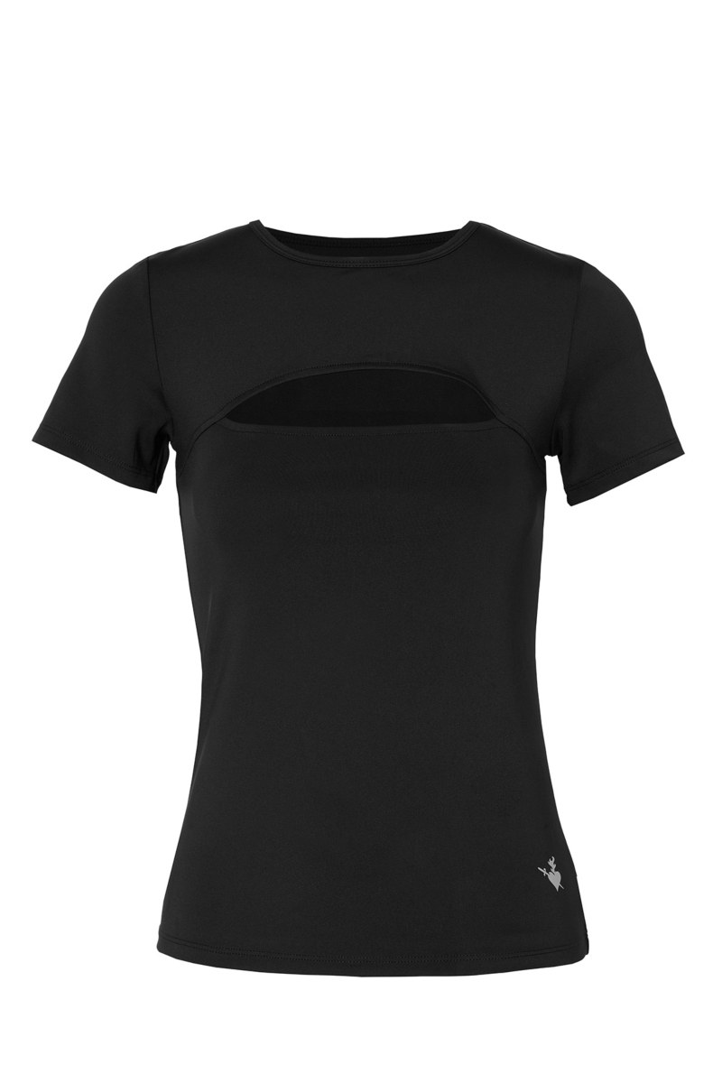 SHORT-SLEEVED SPORTS TOP WITH FRONT CUT-OUT DETAIL-25868032-110