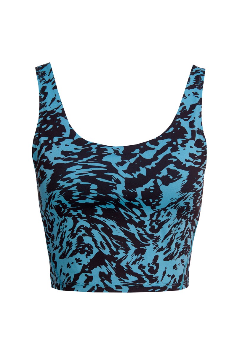 PRINTED SPORTS CROP TOP WITH INNER CUPS-25868040-413