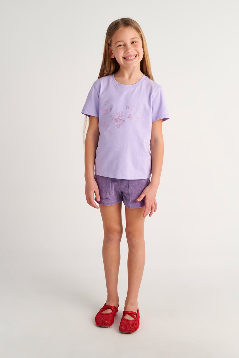 MONOCHROME TERRY SHORTS FOR GIRLS-26610001-805