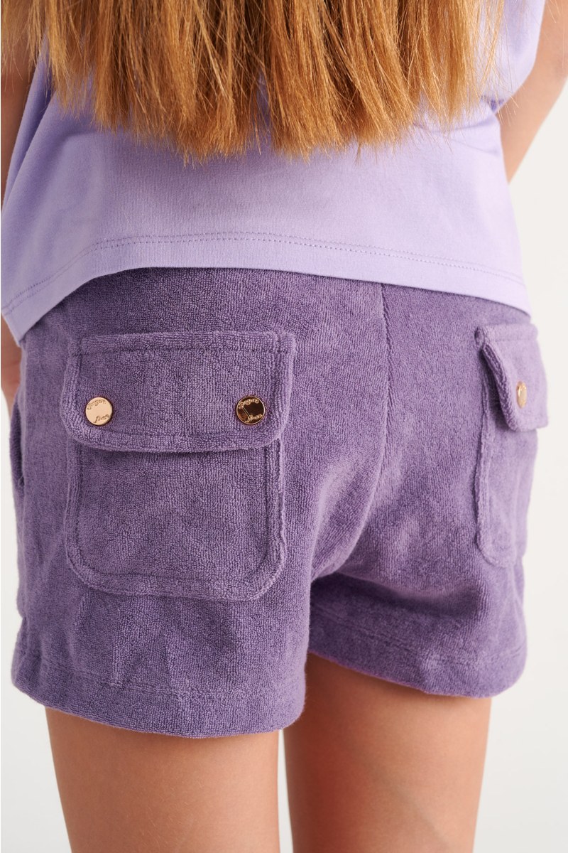 MONOCHROME TERRY SHORTS FOR GIRLS-26610001-805
