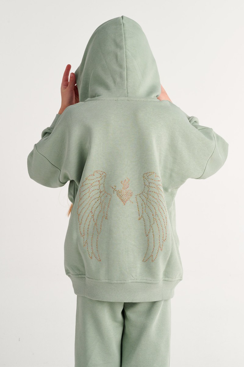 STRASS EMBELLISHED COTTON SWEATSHIRT FOR GIRLS-26612019-870