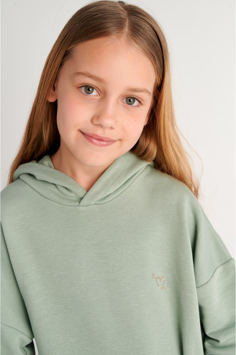 STRASS EMBELLISHED COTTON SWEATSHIRT FOR GIRLS-26612019-870