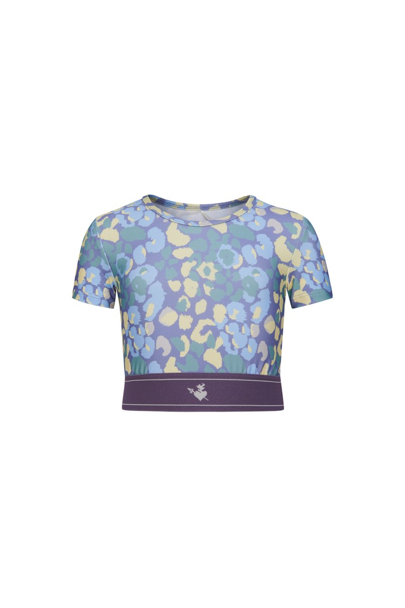 PRINTED SHORT-SLEEVED SPORTS TOP FOR GIRLS-26612020-805
