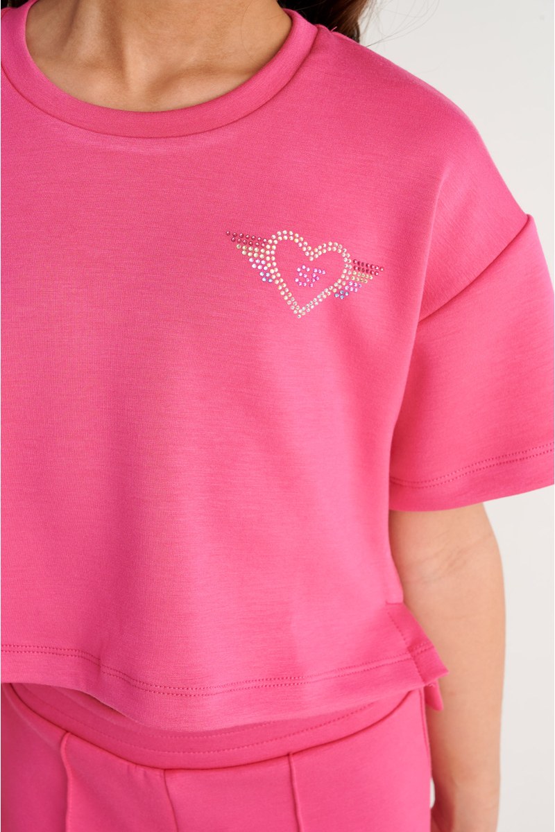 EMBELLISHED SOFT LIGHT TOUCH T-SHIRT FOR GIRLS-26612038-815