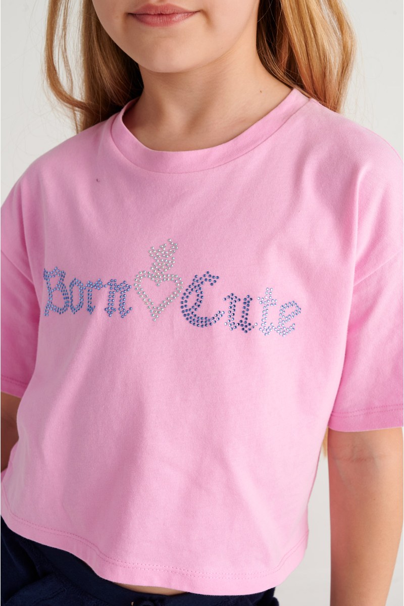 EMBELLISHED COTTON T-SHIRT FOR GIRLS-26612042-876