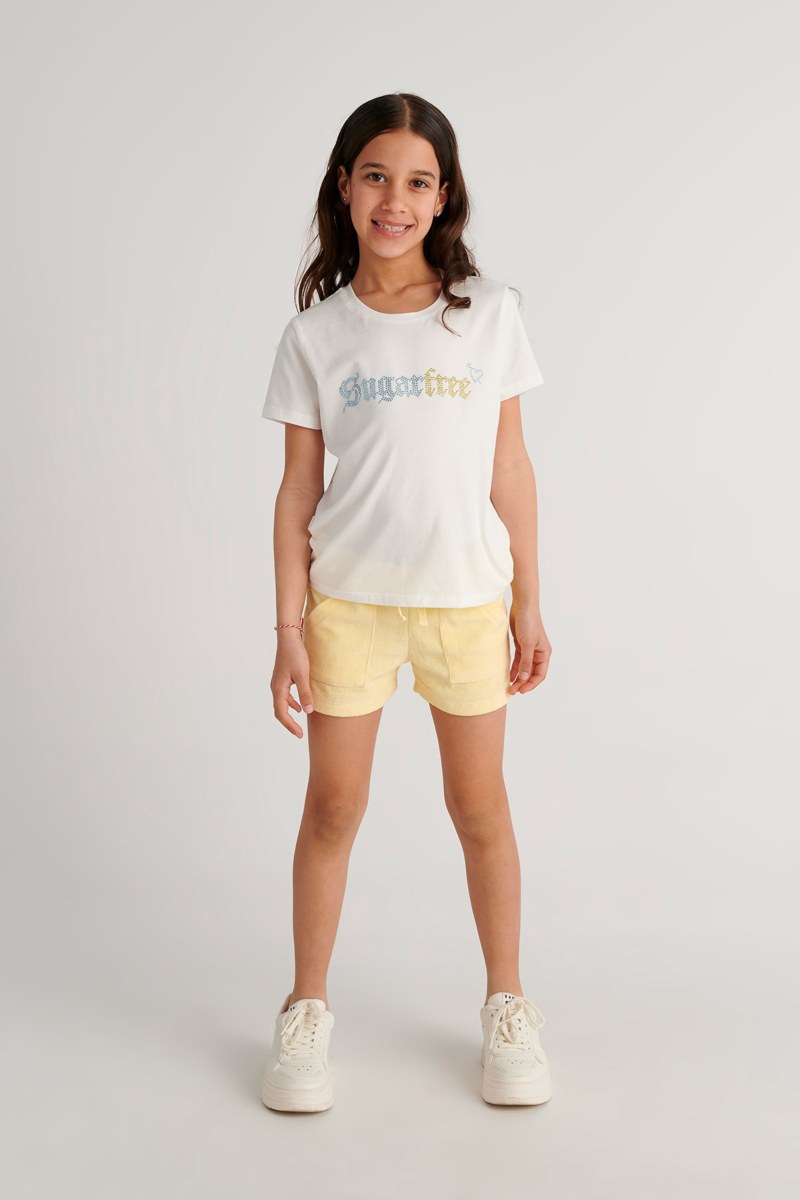 EMBELLISHED COTTON T-SHIRT FOR GIRLS-26612043-102
