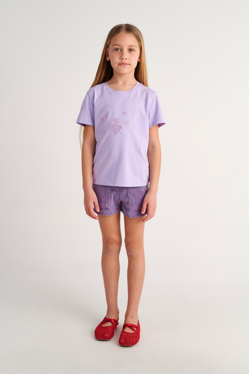 EMBELLISHED COTTON T-SHIRT FOR GIRLS-26612044-800