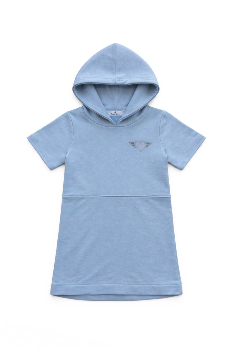 COTTON HOODED MINI DRESS FOR GIRLS-26614017-309
