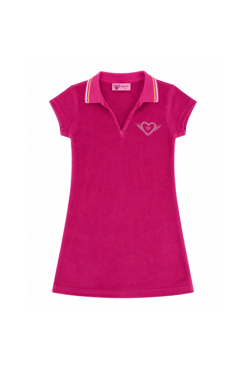 TERRY MINI DRESS FOR GIRLS WITH COLLAR-26614045-716