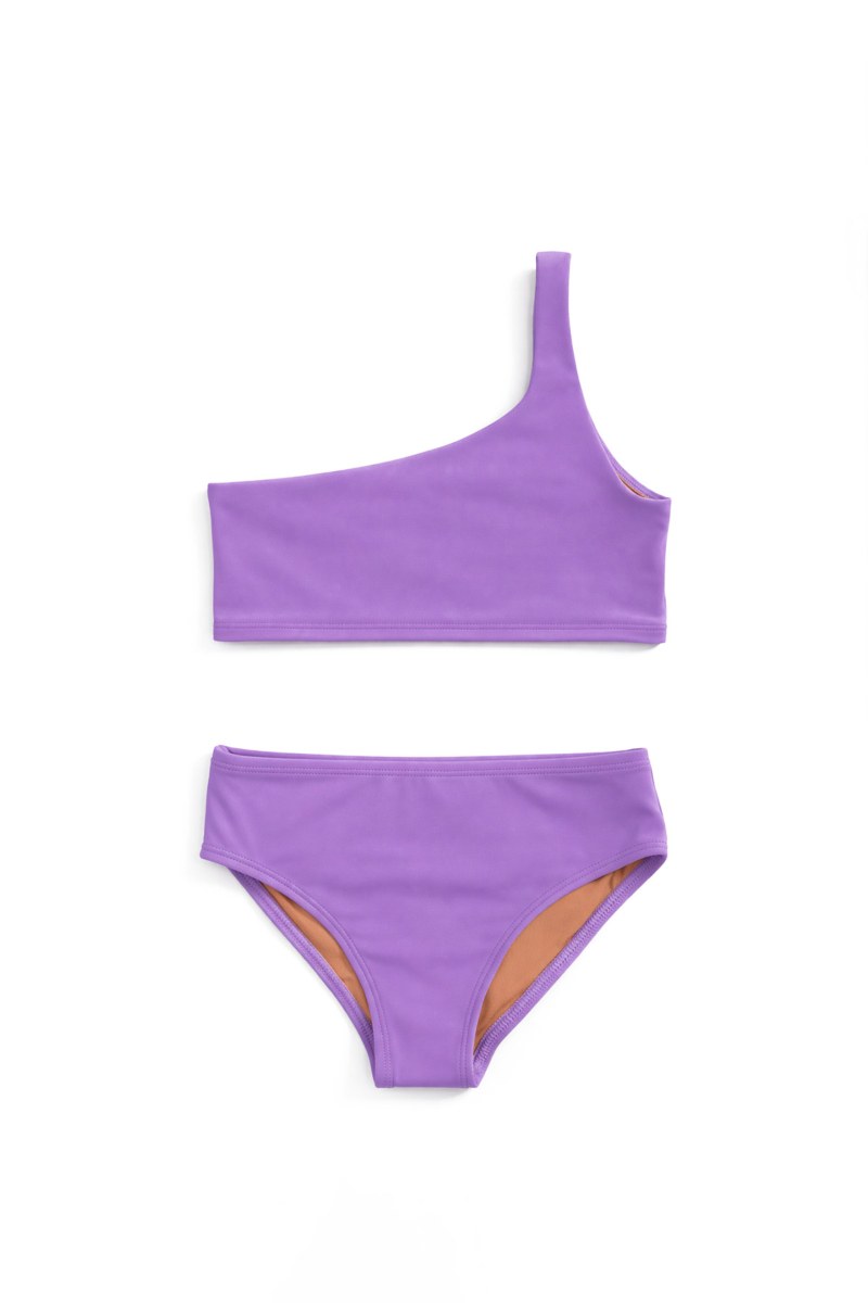 MONOCHROME ONE SHOULDER STYLE BIKINI SET FOR GIRLS-26616009-811