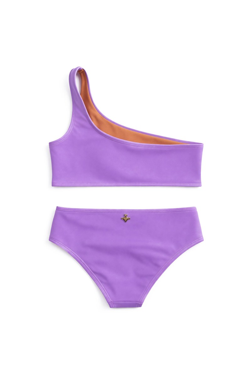 MONOCHROME ONE SHOULDER STYLE BIKINI SET FOR GIRLS-26616009-811