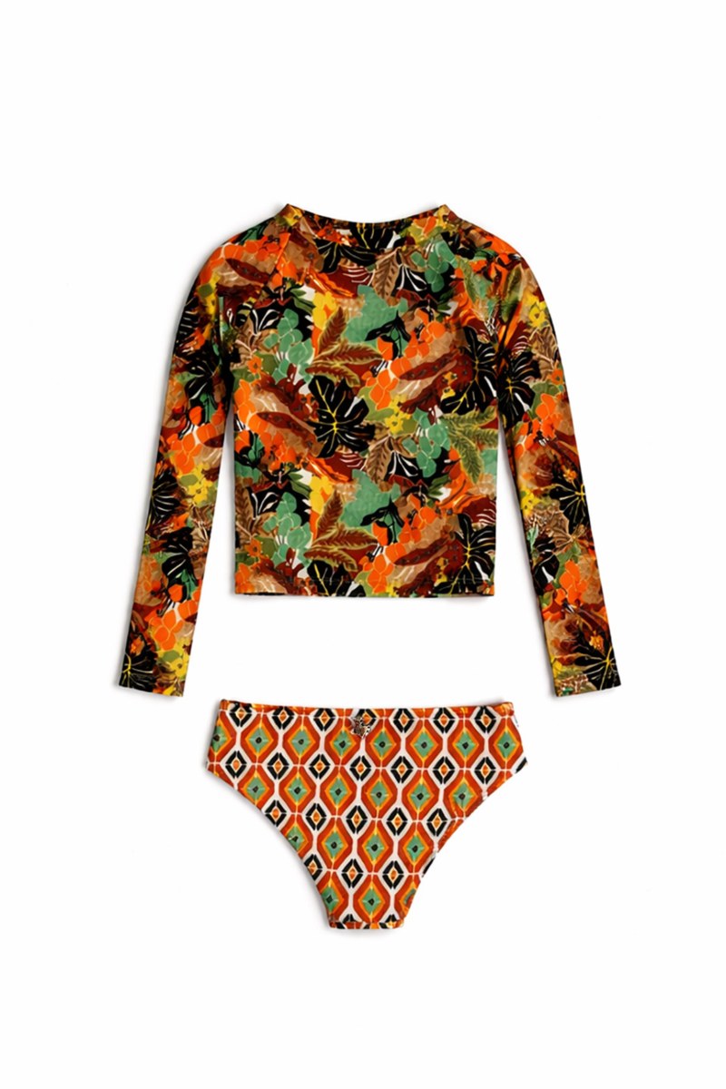 PRINTED LONG SLEEVED BIKINI SET FOR GIRLS-26616012-847
