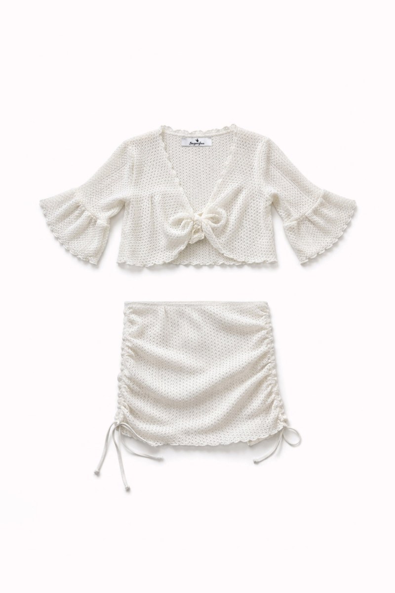 SEMI-SHEER BEACH SET TOP/SKIRT FOR GIRLS-26617002-102