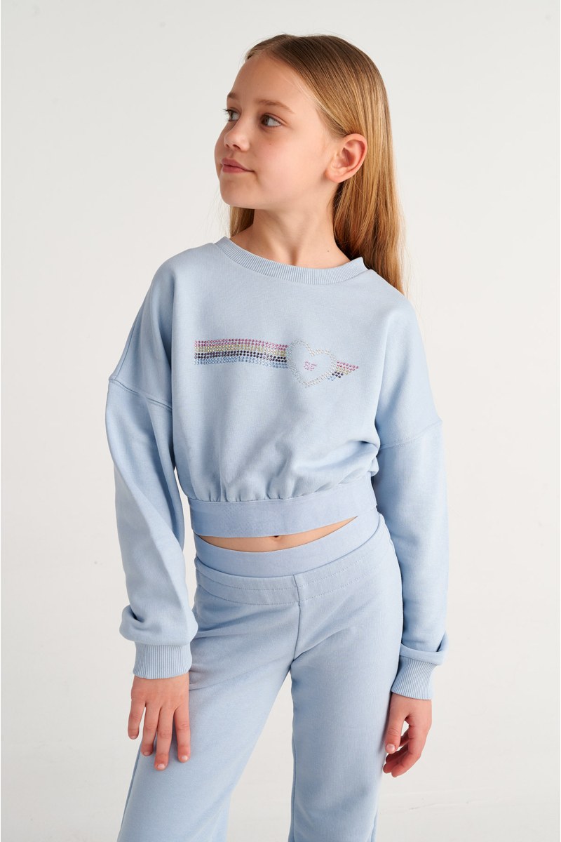 COLORFUL STRASS EMBELLISHED COTTON TRACK SET FOR GIRLS-26618017-309