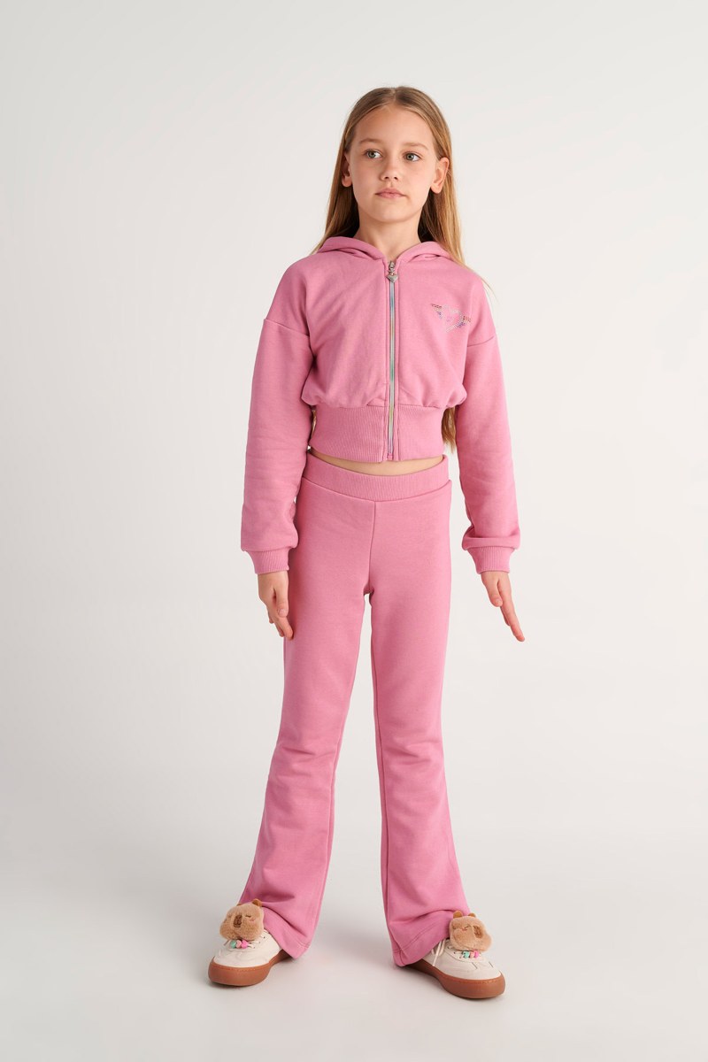 COLORFUL STRASS EMBELLISHED COTTON TRACK SET FOR GIRLS WITH RAINBOW ZIPPER-26618018-720