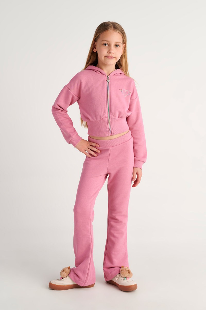 COLORFUL STRASS EMBELLISHED COTTON TRACK SET FOR GIRLS WITH RAINBOW ZIPPER-26618018-720