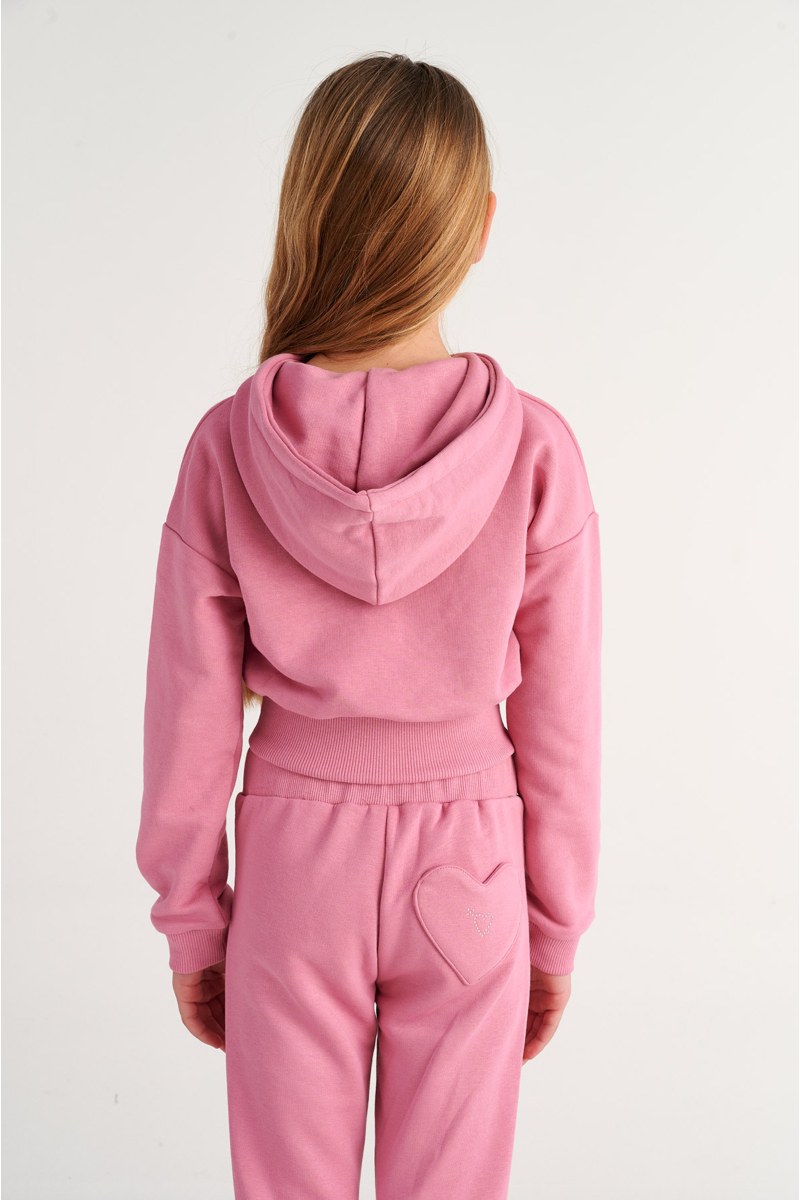 COLORFUL STRASS EMBELLISHED COTTON TRACK SET FOR GIRLS WITH RAINBOW ZIPPER-26618018-720