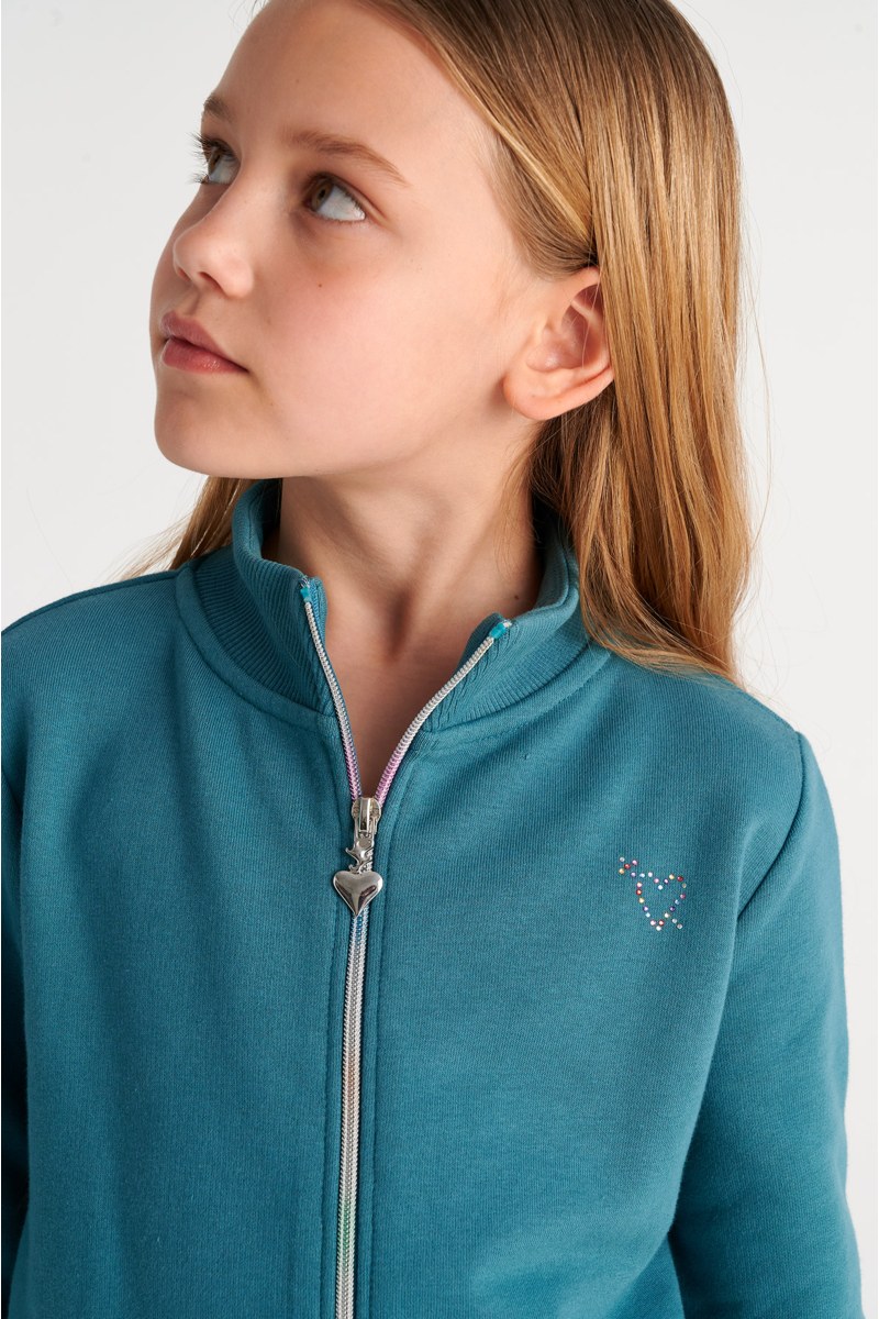 COTTON JACKET/SKIRT SET FOR GIRLS WITH RAINBOW ZIPPER-26618023-414