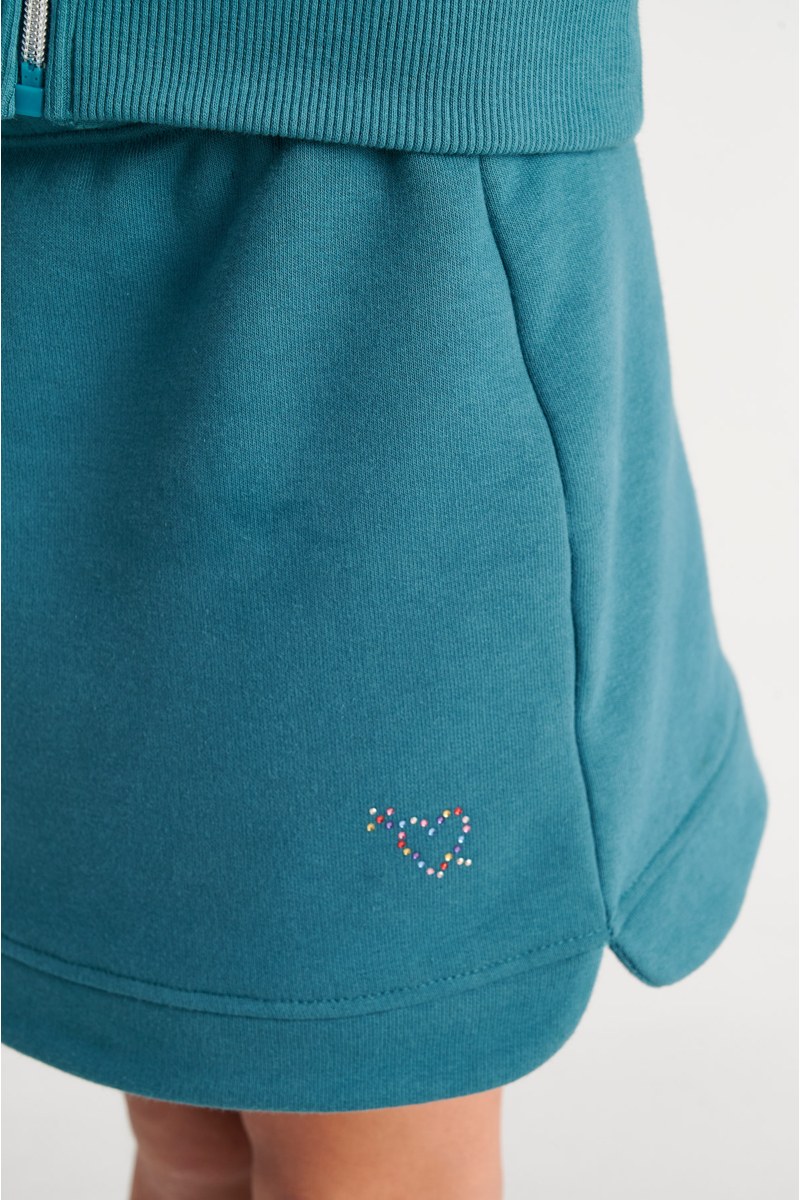 COTTON JACKET/SKIRT SET FOR GIRLS WITH RAINBOW ZIPPER-26618023-414