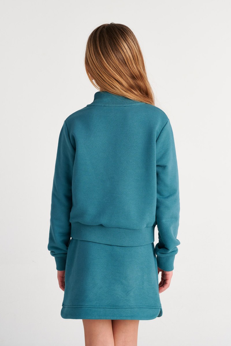 COTTON JACKET/SKIRT SET FOR GIRLS WITH RAINBOW ZIPPER-26618023-414