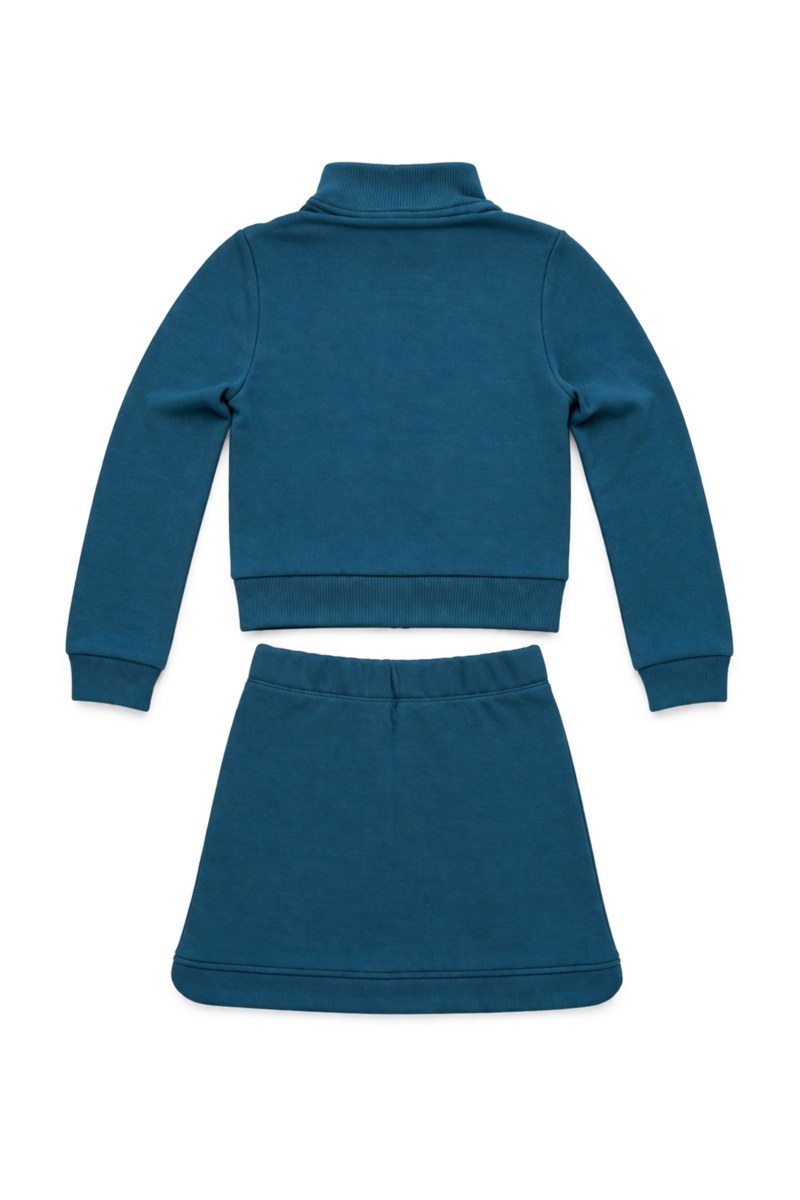 COTTON JACKET/SKIRT SET FOR GIRLS WITH RAINBOW ZIPPER-26618023-414