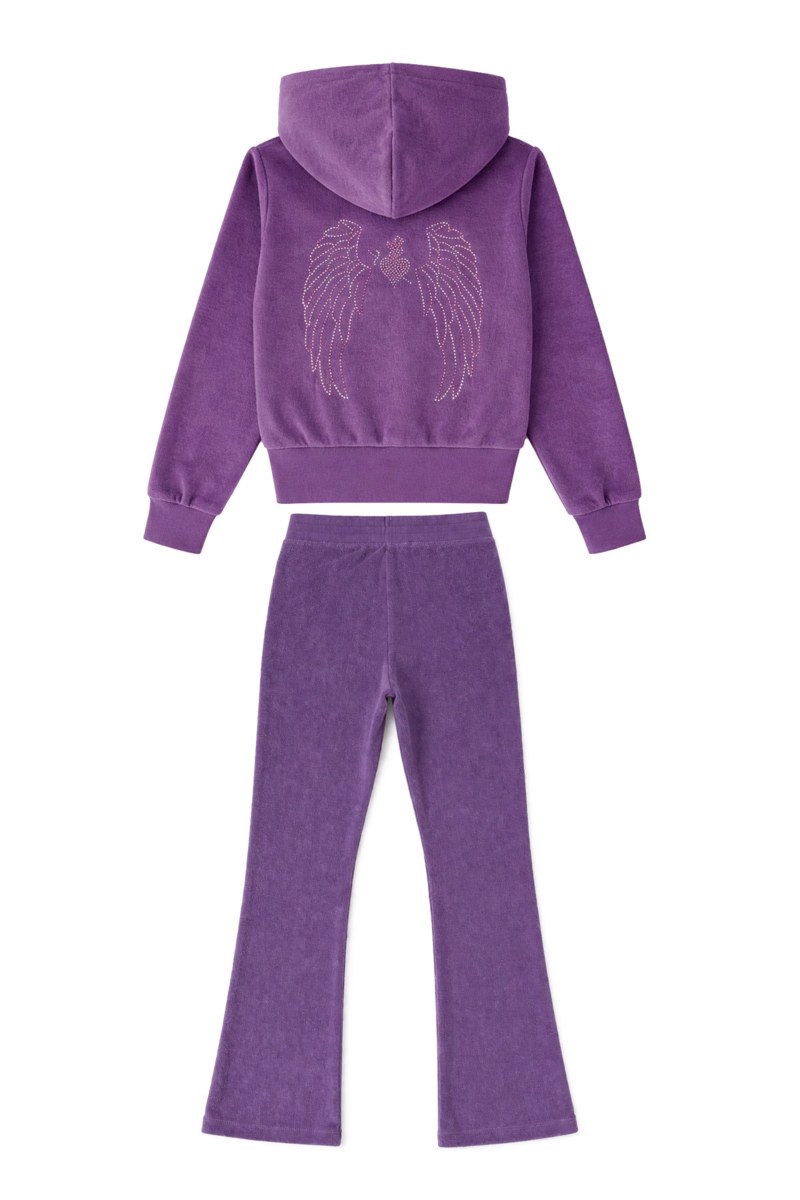 STRASS EMBELLISHED TERRY TRACK SET FOR GIRLS WITH RAINBOW ZIPPER-26618032-805