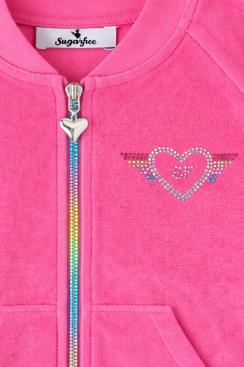 STRASS EMBELLISHED TERRY TRACK SET FOR GIRLS-26618034-727