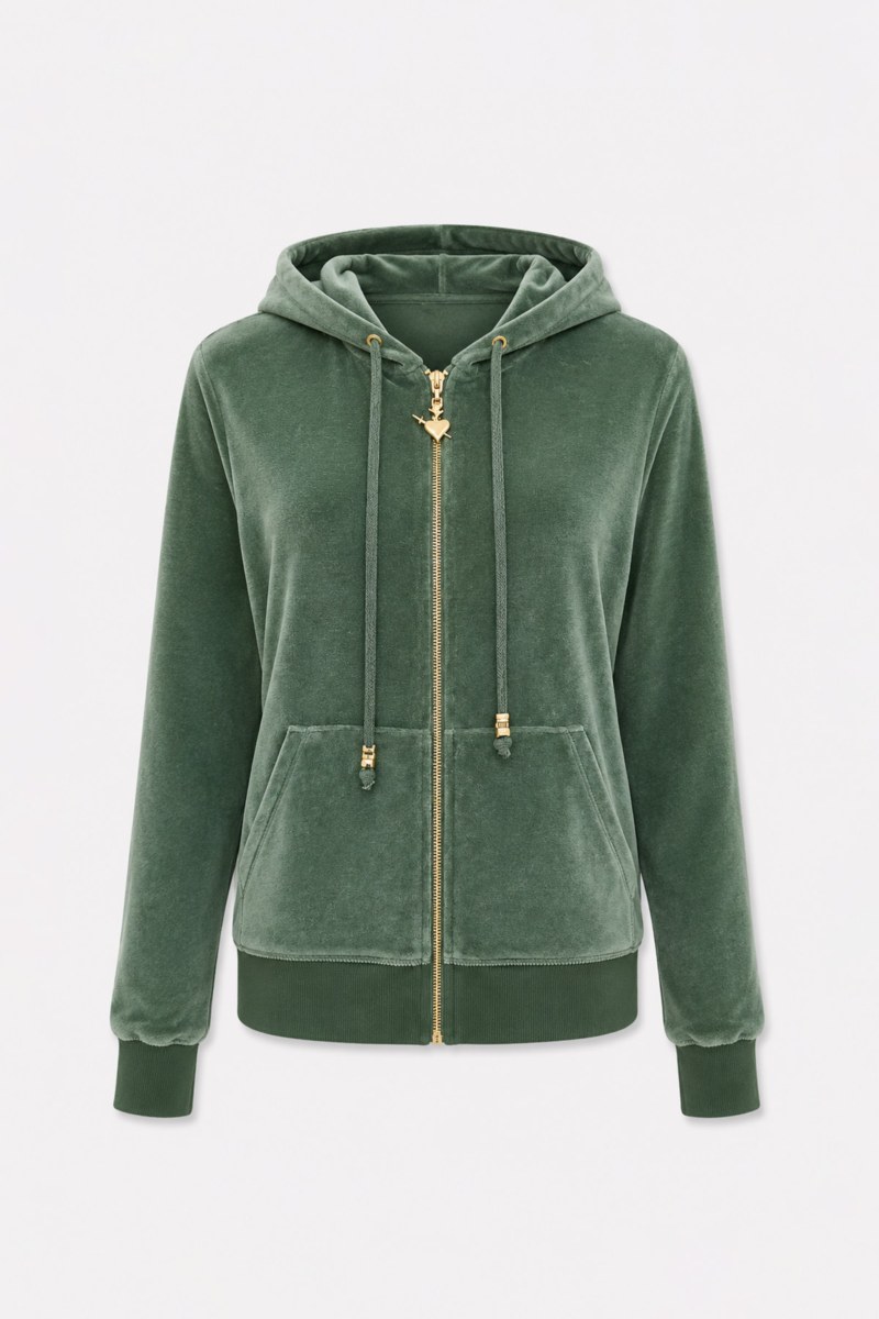 HOODED FASHION VELOUR JACKET FOR TEENS-26633000-518
