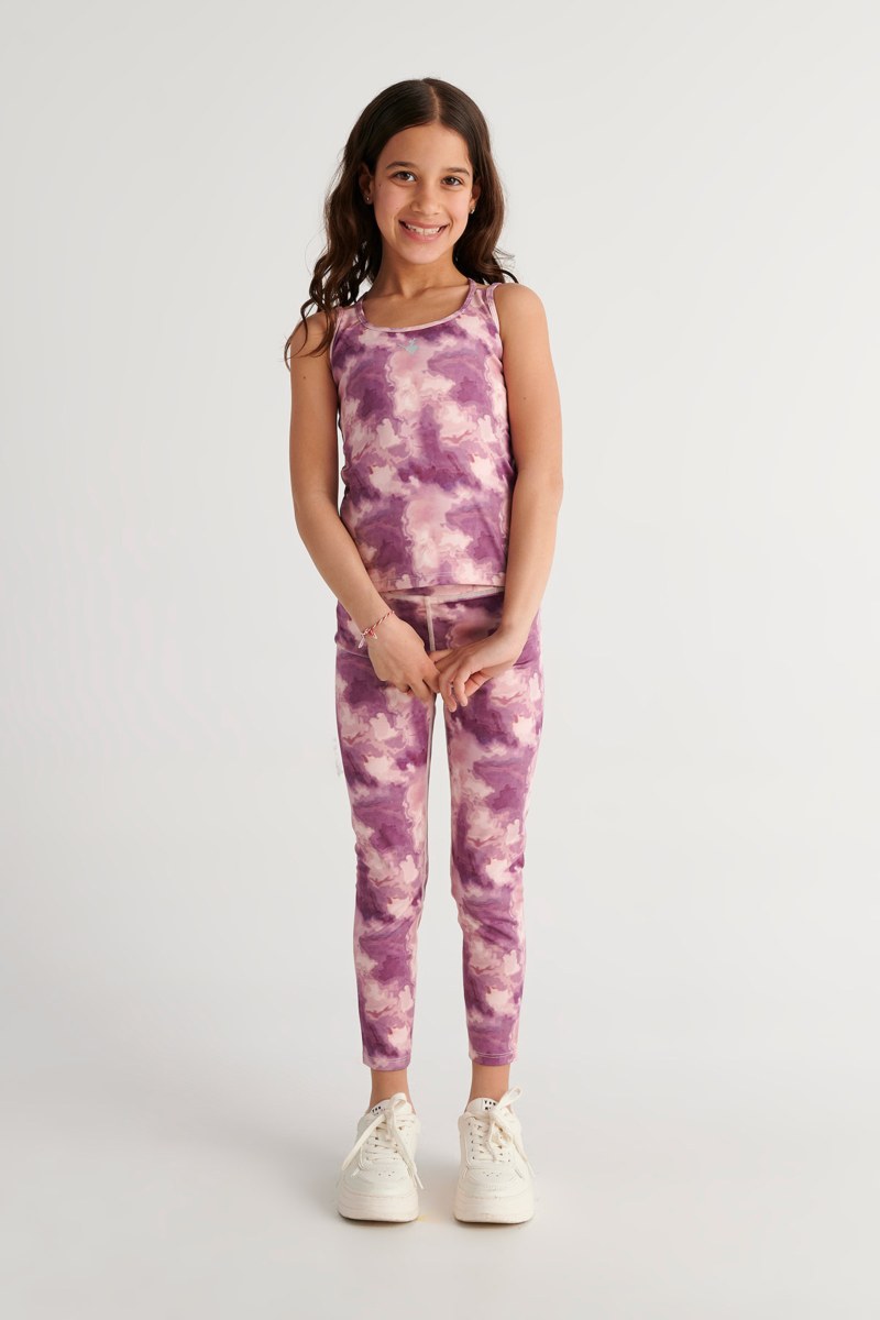 TIE-DYE SLEEVELESS SPORTS TOP FOR GIRLS WITH STRAPPY BACK-26648001-999