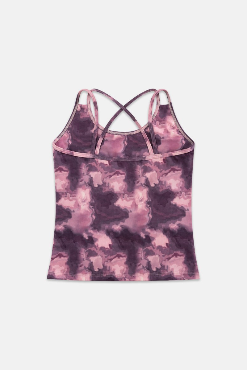 TIE-DYE SLEEVELESS SPORTS TOP FOR GIRLS WITH STRAPPY BACK-26648001-999