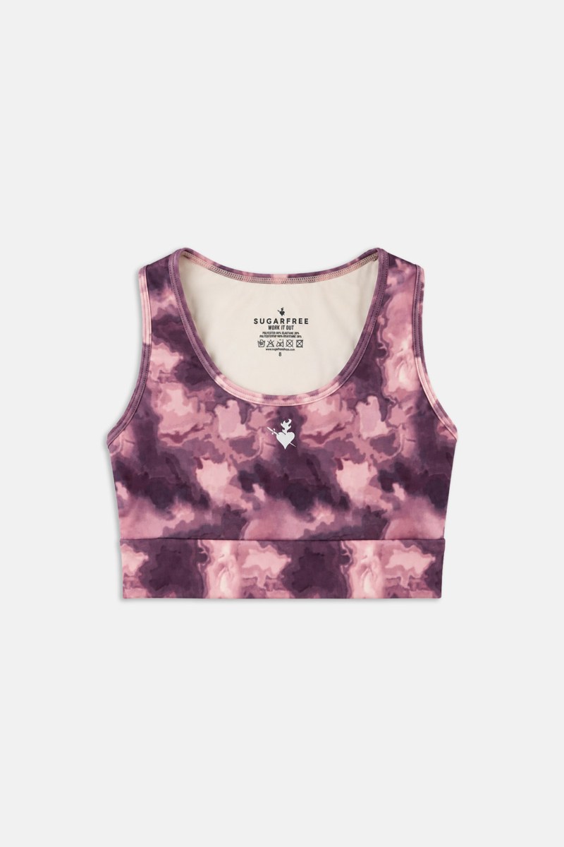 TIE-DYE SLEEVELESS CROP TOP / SPORTS BRA FOR GIRLS-26648002-999
