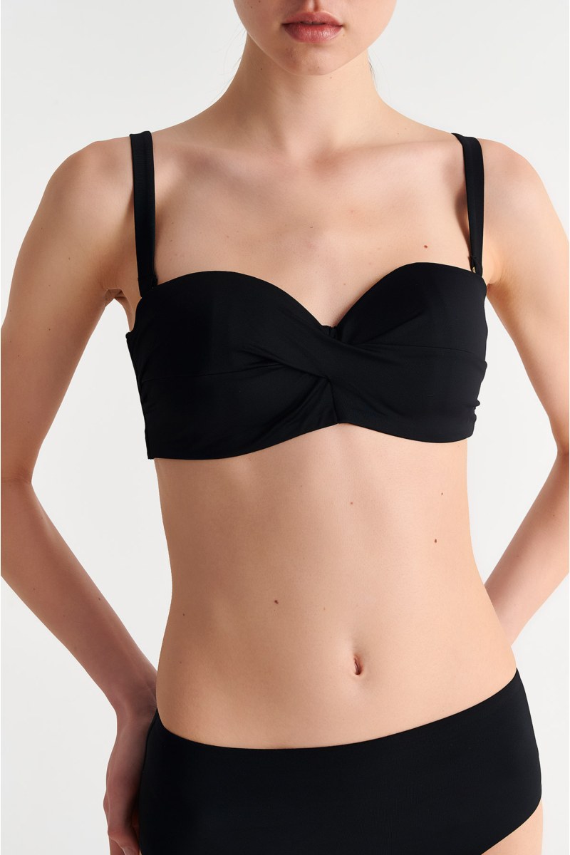 RECYCLED TWIST BANDEAU SWIMWEAR BIKINI TOP IN CUP D-26801000D-110