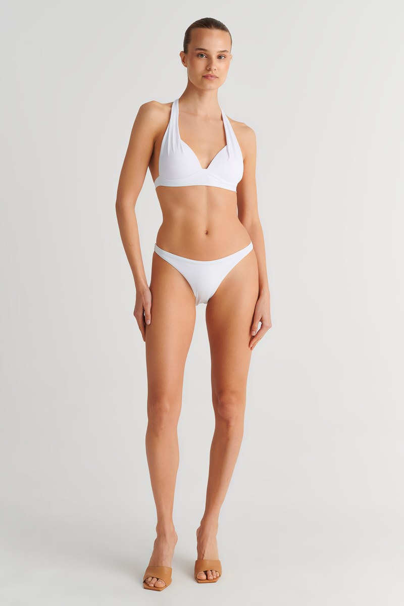 RECYCLED UNDERWIRED TRIANGLE SWIMWEAR BIKINI TOP-26801001-100