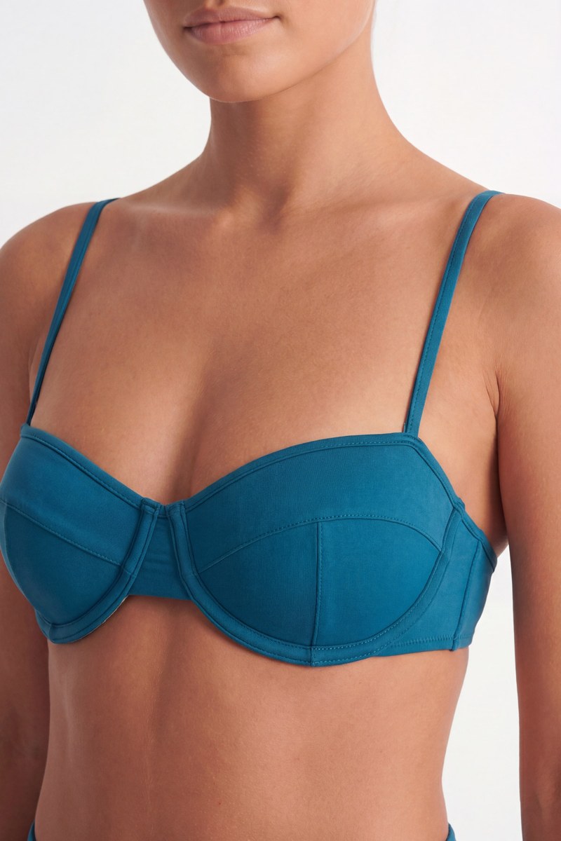 RECYCLED UNDERWIRE SWIMWEAR BIKINI TOP-26801004-414