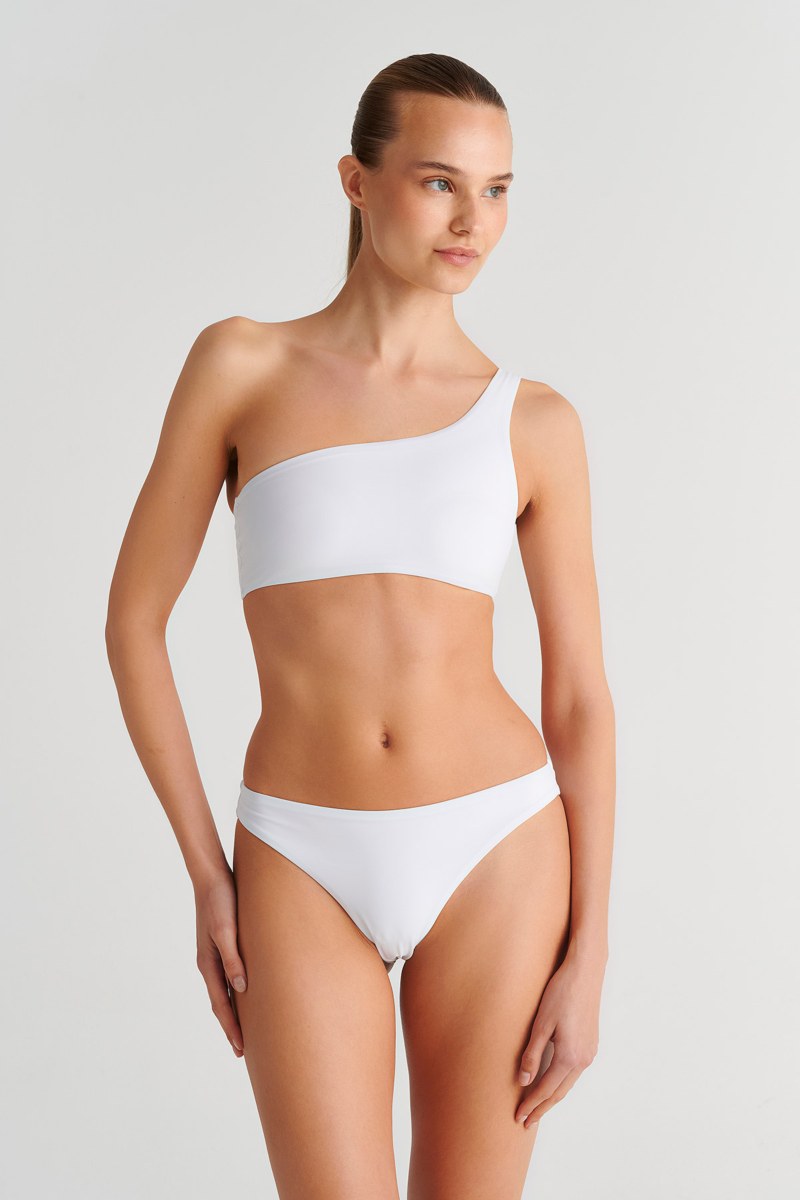 RECYCLED SWIMWEAR ONE SHOULDER STYLE BIKINI TOP-26801010-100